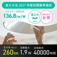 オーム電機 LED電球小形 E17 25形相当 電球色 LDA2LGE17IS53 1個