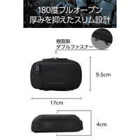 ガジェットポーチ バッグインバッグ 軽量 撥水 小物収納 衝撃吸収 スリム設計 ブラック ZSB-GP01PSBK エレコム 1個（直送品）