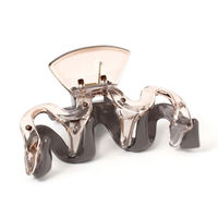 ヘアクリップ　ウェーブバイカラーバンスクリップ ブラウン 1セット（1個×2） LAKOLE/ラコレ