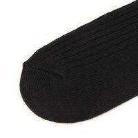 靴下　リブ刺繍ロングソックス ブラック 23～25cm LAKOLE/ラコレ