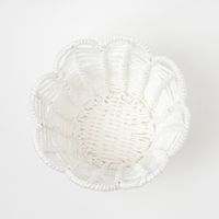 FLOWERバスケット(M) ホワイト LAKOLE/ラコレ