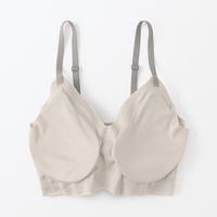 無印良品 レディース 婦人 肌あたりがやさしいリブブラジャー 婦人Ｓ サンドベージュ 良品計画