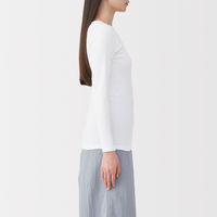 無印良品 レディース 婦人 フライス編みクルーネック長袖Ｔシャツ 婦人Ｌ 白 良品計画