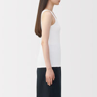 無印良品 レディース 婦人 リブ編みタンクトップ 婦人Ｍ 白 良品計画