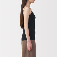 無印良品 レディース 婦人 ストレッチキャミソール 婦人Ｌ 黒 良品計画