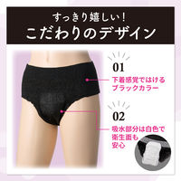 ナチュラ 吸水ショーツ M～L 150cc 1セット（7枚入×3パック） ブラック 使い切りタイプ 尿もれ 軽失禁 大王製紙