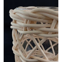 アビテ 花瓶 ラタンガラスベース Sサイズ ガラス ホワイト 411398 1個（直送品）