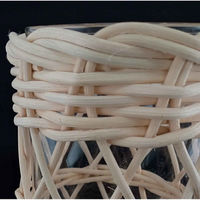 アビテ 花瓶 ラタンガラスベース Lサイズ ガラス ホワイト 411400 1個（直送品）