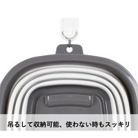 【収納バケツ】 ユメミグサ マルチ折り畳みバケツ ホワイト/グレー(白灰) 5L PR-41B 1個