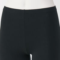 無印良品 レディース 婦人 ストレッチ天竺編み スカートの下に履く オーバーパンツ 一分丈レギンス 婦人Ｓ 黒 良品計画