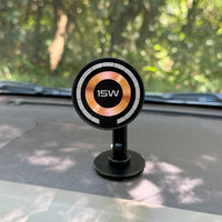 MagSafe対応 車載ワイヤレス充電器 ダッシュボード用 粘着固定 ロングアーム ブラック  MagSafe非対応機種・ケースも使える（直送品）