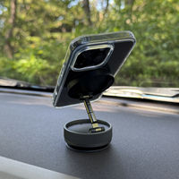 MagSafe対応 車載ホルダー ダッシュボード用 真空吸着固定 Aタイプ ブラック MagSafe非対応機種・ケースも使える（直送品）