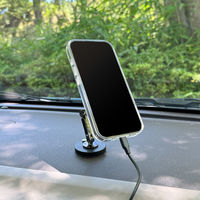 MagSafe対応 車載ホルダー ダッシュボード用 粘着固定 ロングアーム ブラック MagSafe非対応機種・ケースも使える 六角レンチ付（直送品）