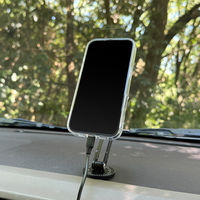 MagSafe対応 車載ホルダー ダッシュボード用 粘着固定 ロングアーム Aタイプ ブラック  MagSafe非対応機種・ケースも使える（直送品）