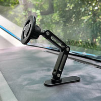 MagSafe対応 車載ホルダー ダッシュボード用 粘着固定 ロングアーム Bタイプ ブラック  MagSafe非対応機種・ケースも使える（直送品）