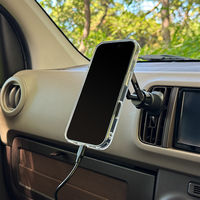 MagSafe対応 車載ホルダー エアコン吹き出し口用 ロングアーム Bタイプ ブラック  MagSafe非対応機種・ケースも使える（直送品）