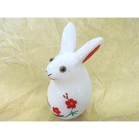 いよせき うさぎ(梅花)50×55×H110mm 置物 漢白玉 アラバスター 908011 1個（直送品）