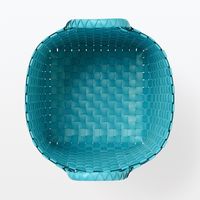 無印良品 再生ポリプロピレン入り 梱包用バンド 手編みバスケット 小 ブルー 約直径２５×高さ２０ｃｍ 良品計画