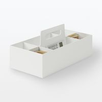 無印良品 再生ポリプロピレン入り収納キャリーボックス ワイド 約幅１５×奥行３２×高さ８ｃｍ 良品計画