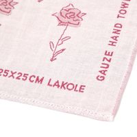 FLOWER今治ガーゼハンドタオル バラ 1セット（1枚×2） LAKOLE/ラコレ