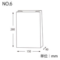 NF窓付耐油角底袋 No.6 白無地 1袋（100枚入）