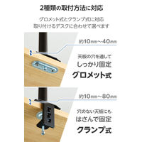 エレコム モニターアーム デュアル ロング 【17~32インチ 耐荷重9kg 対応】 DPAWDN01BK 1個（直送品）