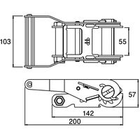 丸善織物 ラッシングベルト ラチェットバックル式 MLシリーズ ML50M-2000ELS 1本（直送品）