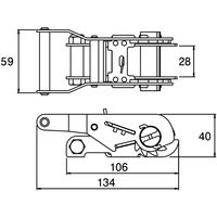 丸善織物 ラッシングベルト ラチェットバックル式 MLSシリーズ MLS25M-500ELS 1本（直送品）