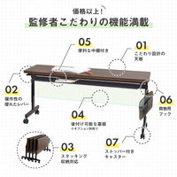 ネットフォース 会議テーブル チェア3脚 セット 幅1800×奥行600mm GLF1860RapN3BWNBB 1セット（直送品）