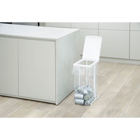 新輝合成 ゴミ箱 45L 袋を交換しやすいポリ袋ホルダー ホワイト 473258 1個