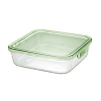 耐熱ガラス 保存容器 グリーン システムセット 4点 ミニ パック&レンジ PSC-PRN4G2 iwaki（イワキ）