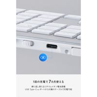 エレコム キーボード マルチペアリング 充電式 フルサイズ パンタグラフ式 ホワイト TK-PN10FMPAWH 1個