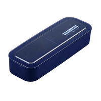 岩崎工業 弁当箱 890ml イージーケアランチボックス3WAYスリム(バック付) ネイビー 473584 1個（直送品）