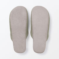 無印良品 綿鹿の子履き心地やわらか足なりスリッパ Ｍ ２２．５～２５ｃｍ用 グリーン 良品計画