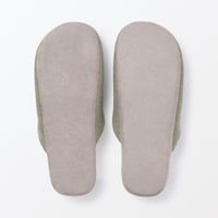 無印良品 綿鹿の子履き心地やわらか足なりスリッパ Ｌ ２５～２７．５ｃｍ用 グリーン 良品計画