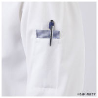 住商モンブラン 調理衣 調理コート 兼用 7分袖 白/ブラウンチェック 袖ネット付 S 2-687_S 1袋(1個)（直送品）