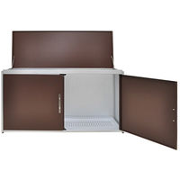 足立製作所 ガルバ・ボンデ鋼板 屋外ゴミ収納庫【幅125cm/天板・前扉開閉】/ブラウン 1156BR 1個（直送品）