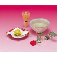 ササガワ 和菓子用品 26-2107 敷紙 7号 赤枠 厚口 100枚入 1ケース(5個(1個×5))（直送品）