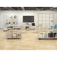 【組立設置込】コクヨ エニーテーブル 長方形 2本キャスター脚 ホワイトブラウン TAN-MK1507M1-M1M11 1台（直送品）