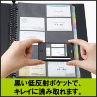 キングジム ショットドックス 名刺ホルダー差し替え式 A4タテ 500ポケット 背幅35mm 青 36SDWアオ（わけあり品）