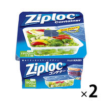 ジップロック コンテナー 食品保存容器 長方形 1900ml 冷凍・電子レンジ可 1個 旭化成ホームプロダクツ（わけあり品）