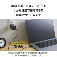 エレコム USB充電器 タイプC PD 100W USBーC×2 A×1 パソコン充電 黒 EC-AC104100BK 1個（直送品）