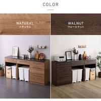 ゴミ箱上カウンター+引き出し収納×2  幅1800×奥行440×高さ850mm ウォルナット SH-22-CKS180-BBC 1台（直送品）