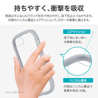 iPhone 16e 耐傷・耐衝撃ハイブリッドケース ライトグレー TPU レンズ保護 ストラップホール付（直送品）