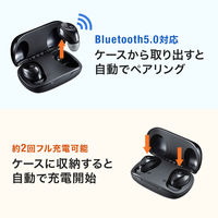 サンワサプライ 完全ワイヤレスヘッドセット MM-BTTWS003BK 1個（直送品）