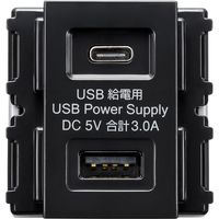 サンワサプライ 埋込USB給電用コンセント (TYPEC搭載) TAP-KJUSB1C1BK 1個（直送品）