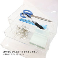 アックスコーポレーション アクリルトレー 3段 ふた付き横型 約幅18.7×奥行13.3×高さ10cm 3DH/L 1個（直送品）