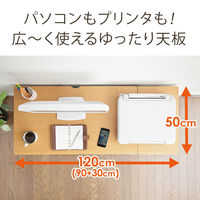 サンワサプライ パソコン ローデスク(120cm幅・収納サイドデスク付・木目調) 100-DESK038 1台（直送品）