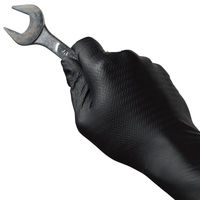 【使いきりニトリル手袋】 川西工業 アイアングリップハード #2064 粉なし ブラック L 1箱（50枚入）