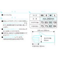【使いきりニトリル手袋】 川西工業 ニトリルグローブ クイックフィット #2065 粉なし ブルー M 1箱（250枚入）